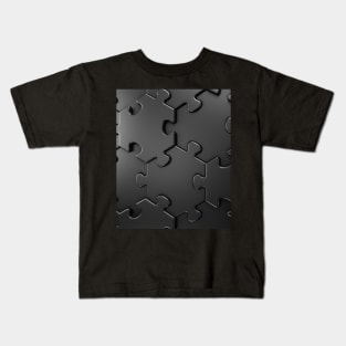 Black 3D jigsaw Puzzle Kids T-Shirt